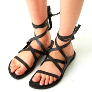 Ann Demeulemeester Nero Wrap Runway Black Guard  Unisex Sandal size 40 LIKE NEW!